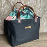 Ruby Star Floral Waxed Canvas Large Clear Water Project Bag