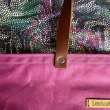 Purple Mosaic Waxed Canvas Large Clear Water Project Bag