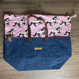 Pink Mustangs Waxed Canvas Clear Water Project Bag