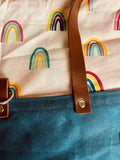 Pink Rainbows Waxed Canvas Clear Water Project Bag