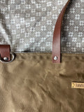 Homespun Waxed Canvas Large Clear Water Project Bag