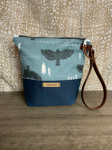 Blue As the Crow Flies Regular Wedge Project Bag