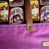 Purple Vintage Wars Waxed Canvas Large Clear Water Project Bag