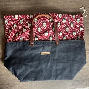 Eggs and Bacon Waxed Canvas Large Clear Water Project Bag